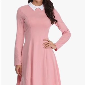 Halloween Costume Collar Long Sleeve Flare Dress Moonrise Eleven Stranger Things